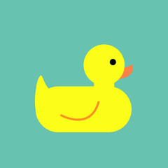 Vector illustration of a yellow rubber duck.