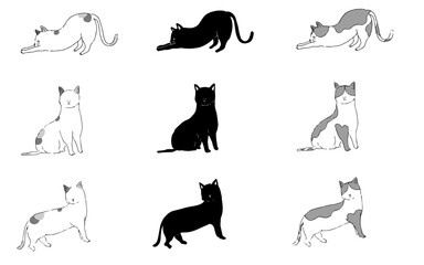 いろんな猫のポーズアイコン