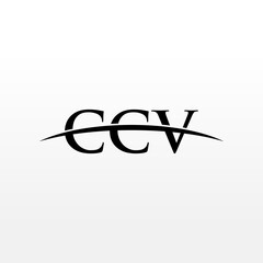 CCV initial overlapping movement swoosh horizon, logo design inspiration company business