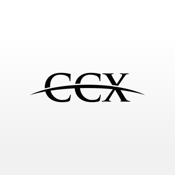 CCX initial overlapping movement swoosh horizon, logo design inspiration company business