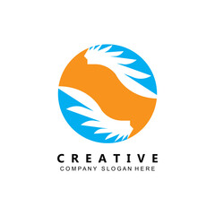 simple eagle wing logo vector symbol