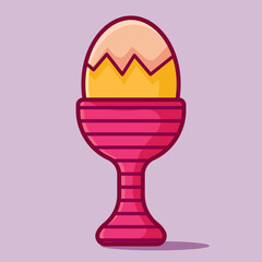 boiled egg isolated cartoon vector illustration in flat style