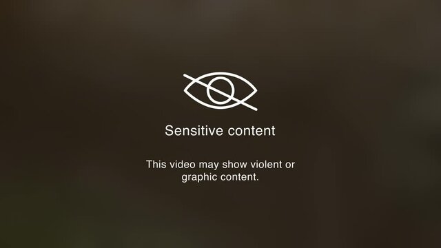 Sensitive Content Animation with Text and Blurred Video Background