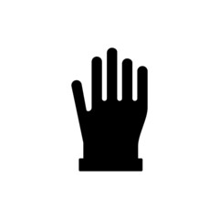 Rubber Gloves icon in solid black flat shape glyph icon, isolated on white background 