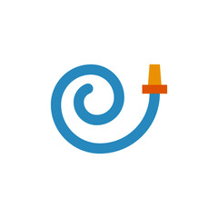 Garden hose icon in color icon, isolated on white background 