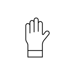 garden glove icon in flat black line style, isolated on white background 