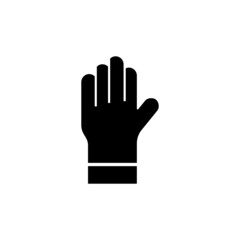 garden glove icon in solid black flat shape glyph icon, isolated on white background 