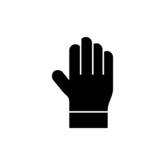 garden glove icon in solid black flat shape glyph icon, isolated on white background 