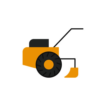 recommend clip art: Motoblock tractor icon in color icon, isolated on white background 
