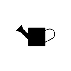 Can watering icon  in solid black flat shape glyph icon, isolated on white background 