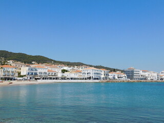 Fototapeta na wymiar View of the coast of the island of Spetses, in Greece