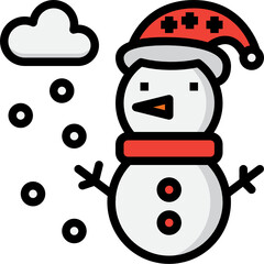 snowman color outline icon