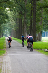 Naklejka premium Drei Männer mit Ihren Mountenbikes auf Tour, Lochem Niederlande