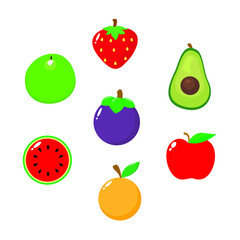 Set of fruits illustration. Simple apple vector illustration for icon, logo, clothing, kids book or application or website element, science for children, toy design, educational media