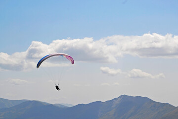 paragliding in the mountains of Georgia