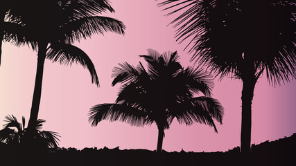 silhouette of palm trees