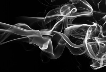 White smoke abstract on black background. fire design