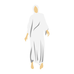 Vector design of muslim people doing hajj in mecca