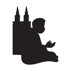 Vector design of muslim people doing hajj in mecca