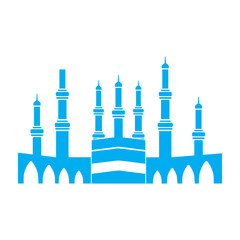 Vector design of muslim people doing hajj in mecca