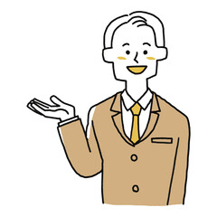 誘導しているスーツの男性