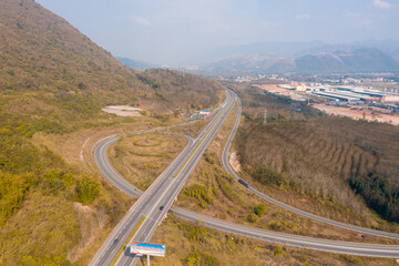 aerial view of highway