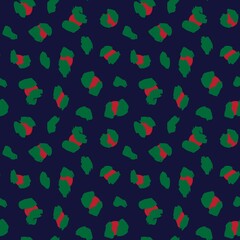 Christmas Animal Leopard Seamless Pattern Background