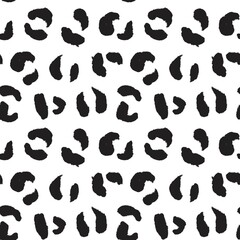 Black and White Animal Leopard Seamless Pattern Background