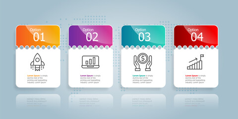 horizontal infographic presentation element template