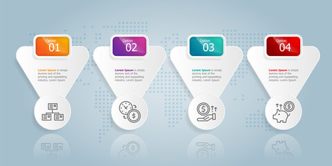 horizontal infographic presentation element template