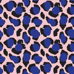 Pink Navy Animal Leopard Seamless Pattern Background
