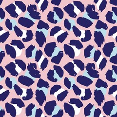 Pink Navy Animal Leopard Seamless Pattern Background