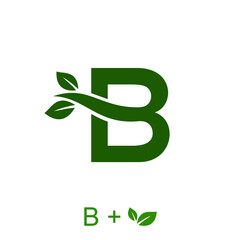 Letter B with a leaf concept. Very suitable in various natural business purposes also for icon, symbol, logo and many more.