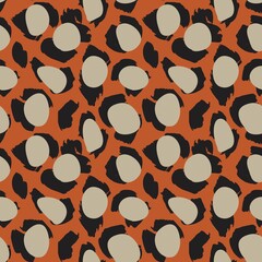 Orange Animal Leopard Seamless Pattern Background