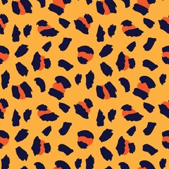 Orange Animal Leopard Seamless Pattern Background