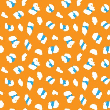 Orange Animal Leopard Seamless Pattern Background