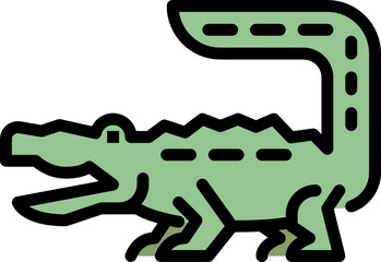 crocodile color outline icon