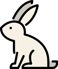 rabbit color outline icon