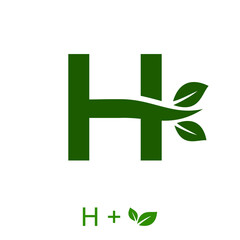 Letter H with a leaf concept. Very suitable in various natural business purposes also for icon, symbol, logo and many more.