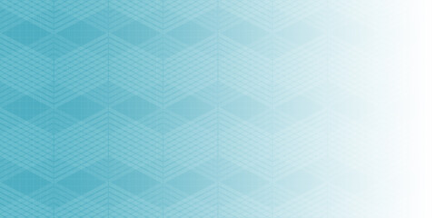 直線的な和柄の青いグラデーション和紙・パノラマサイズ