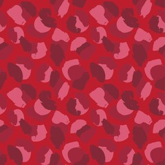 Fototapeta na wymiar Red Animal Leopard Seamless Pattern Background