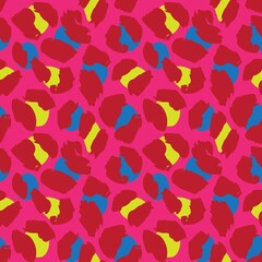 Red Animal Leopard Seamless Pattern Background