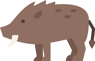 wild boar flat icon