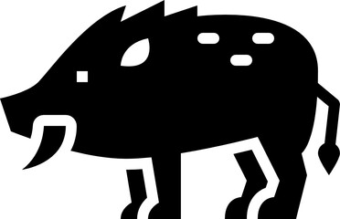 wild boar glyph icon