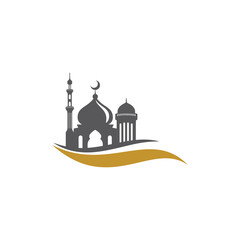 Mosque silhouette icon silhouette logo vector illustration design template