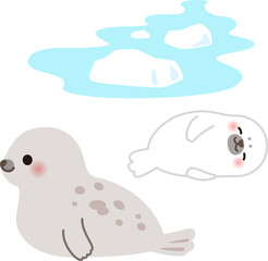 ゴマフアザラシと流氷