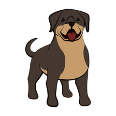 Cute Cartoon Vector Illustration icon of a big dog. It is flat style.