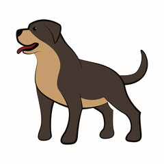 Cute Cartoon Vector Illustration icon of a big dog. It is flat style.