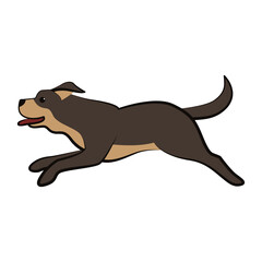 Cute Cartoon Vector Illustration icon of a big dog. It is flat style.