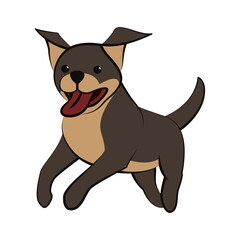 Cute Cartoon Vector Illustration icon of a big dog. It is flat style.
